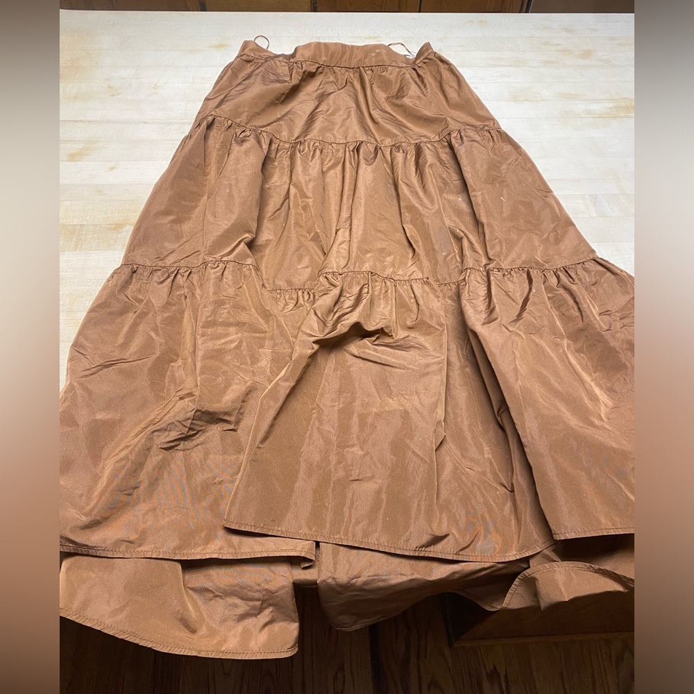 Zara pleated long brown skirt